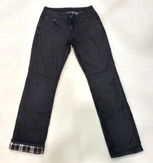 PRANA Women's Flannel Lined Boyfriend Jeans Style # W4BOYJ315 Size 4/27 Black
